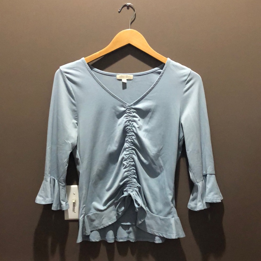 Blue Flowy Blouse